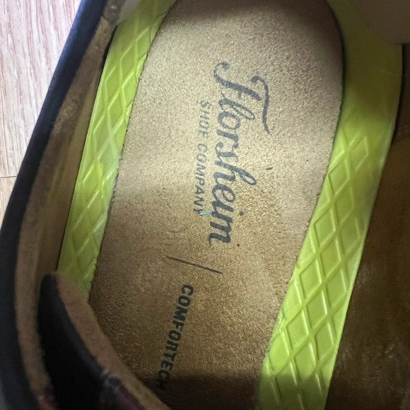 Men's Florsheim Dark Navy Leather Upper and Textiles Comfortech Shoes Sz 9W - Picture 7 of 7